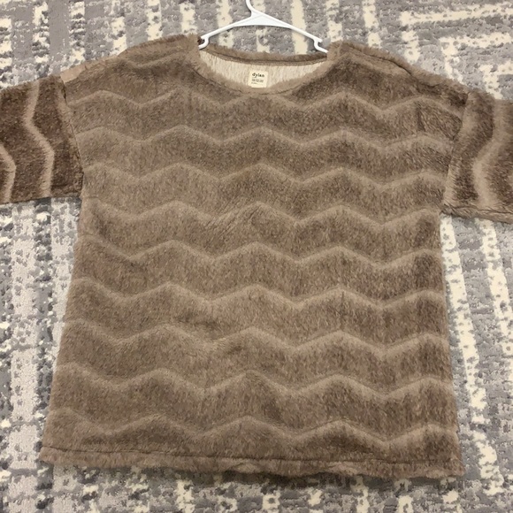 Dylan Los Angeles Faux Fur Chevron Sweater - Picture 2 of 5